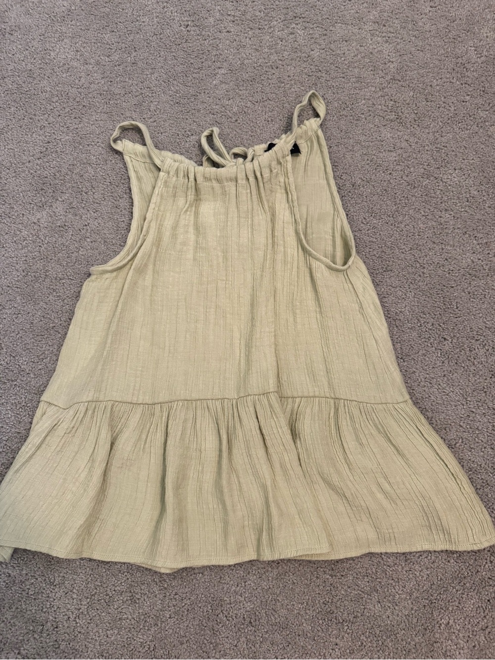 fab'rik Light Olive Ruffle-Hem Tank
